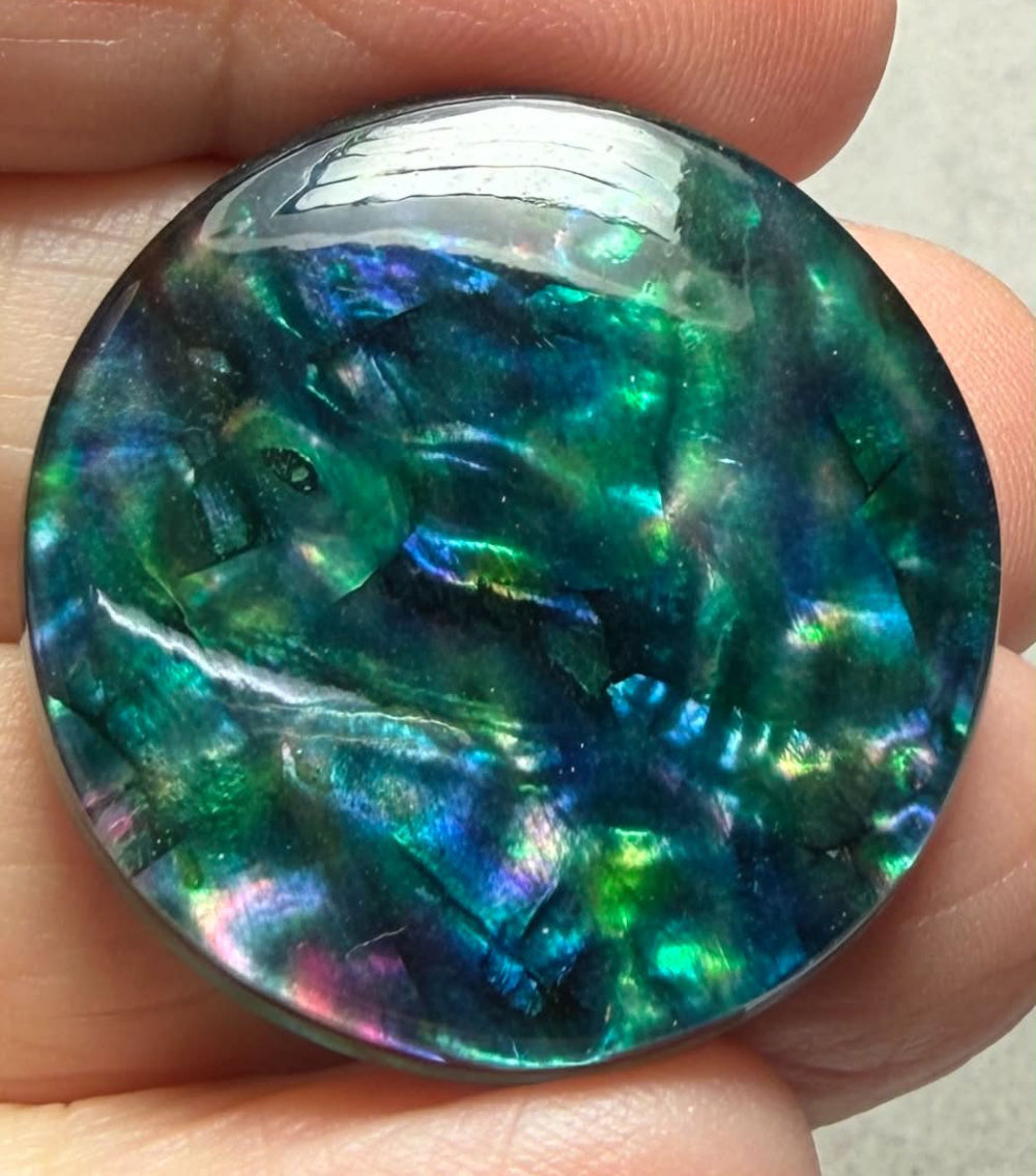 Round 30x30mm Dichroic Glass Cabochon 51