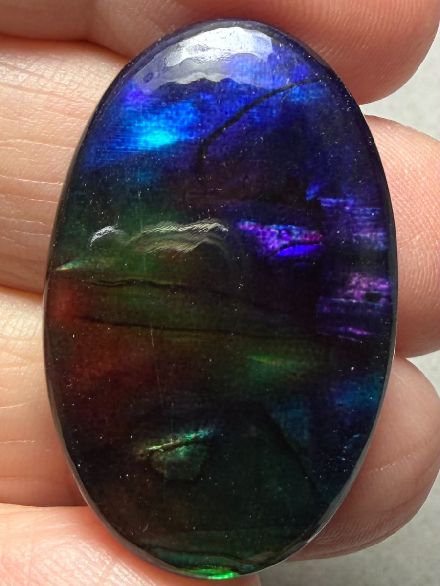 Oval 34x22mm Dichroic Glass Cabochon 52