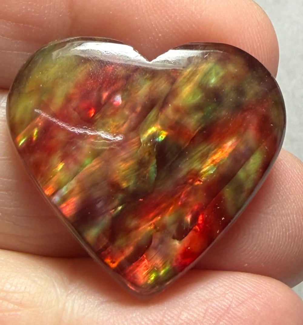 Heart 26x28mm Dichroic Glass Cabochon 54