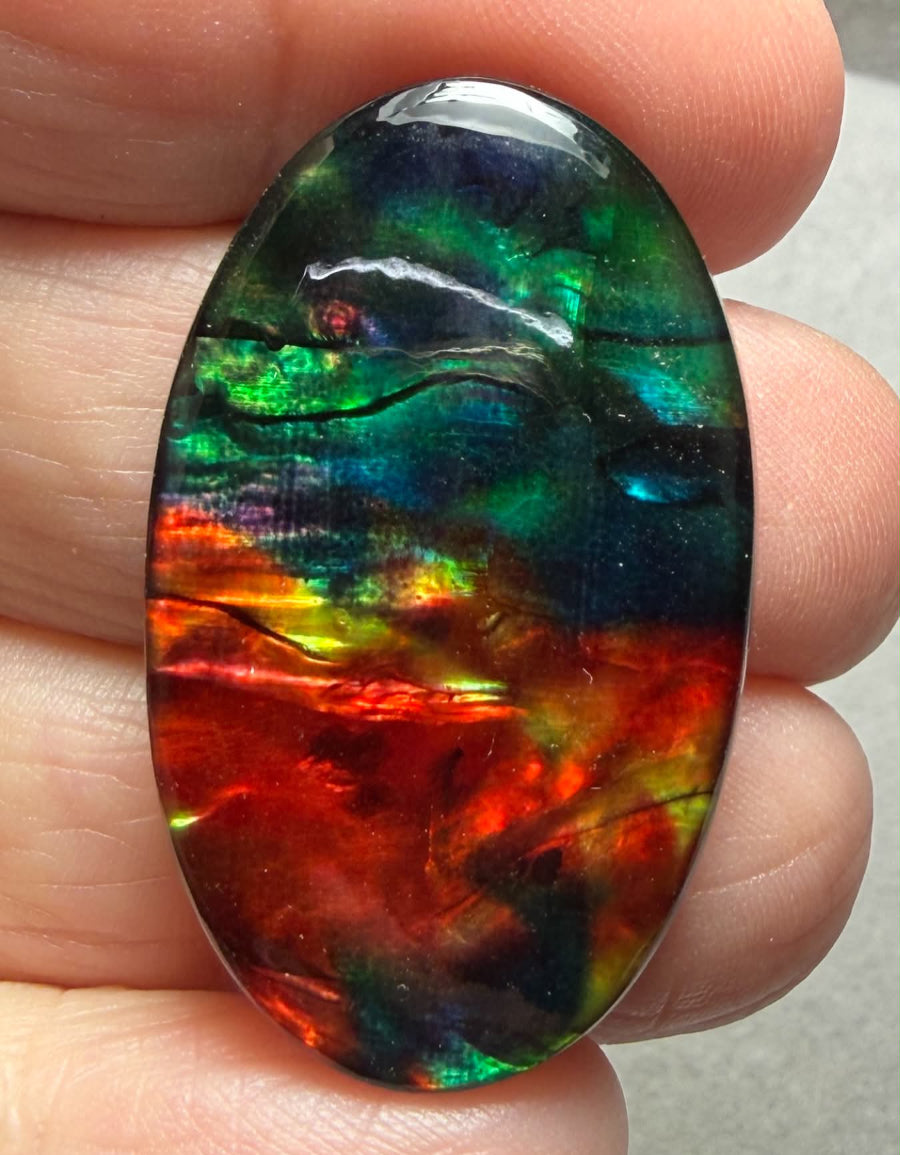 Oval 37x22mm Dichroic Glass Cabochon 55