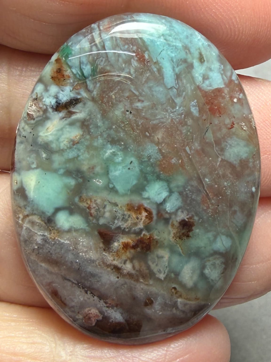 Oval 41x31mm Aqua Chalcedony Cabochon 28