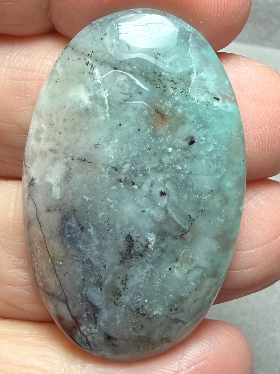 Oval 42x26mm Aqua Chalcedony Cabochon 32