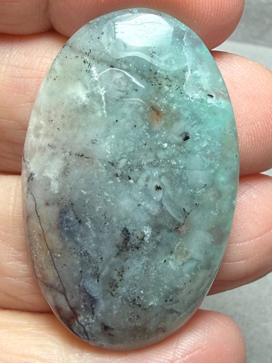 Oval 42x26mm Aqua Chalcedony Cabochon 32