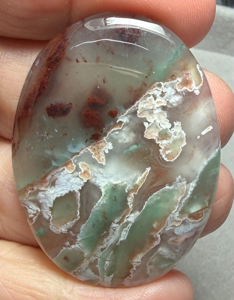 Oval 45x34mm Aqua Chalcedony Cabochon 33