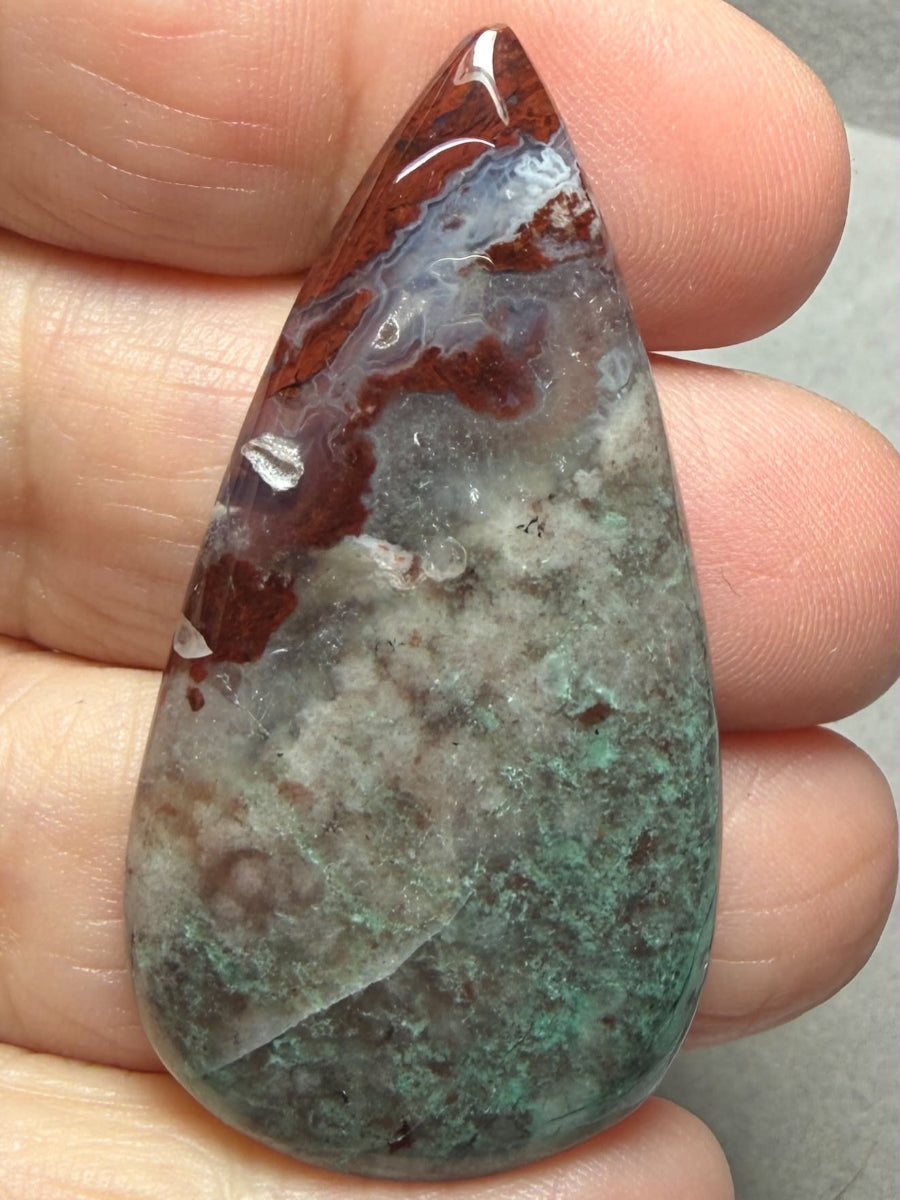 Teardrop 49x25mm Aqua Chalcedony Cabochon 36