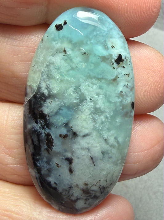 Oval 43x23mm Aqua Chalcedony Cabochon 45
