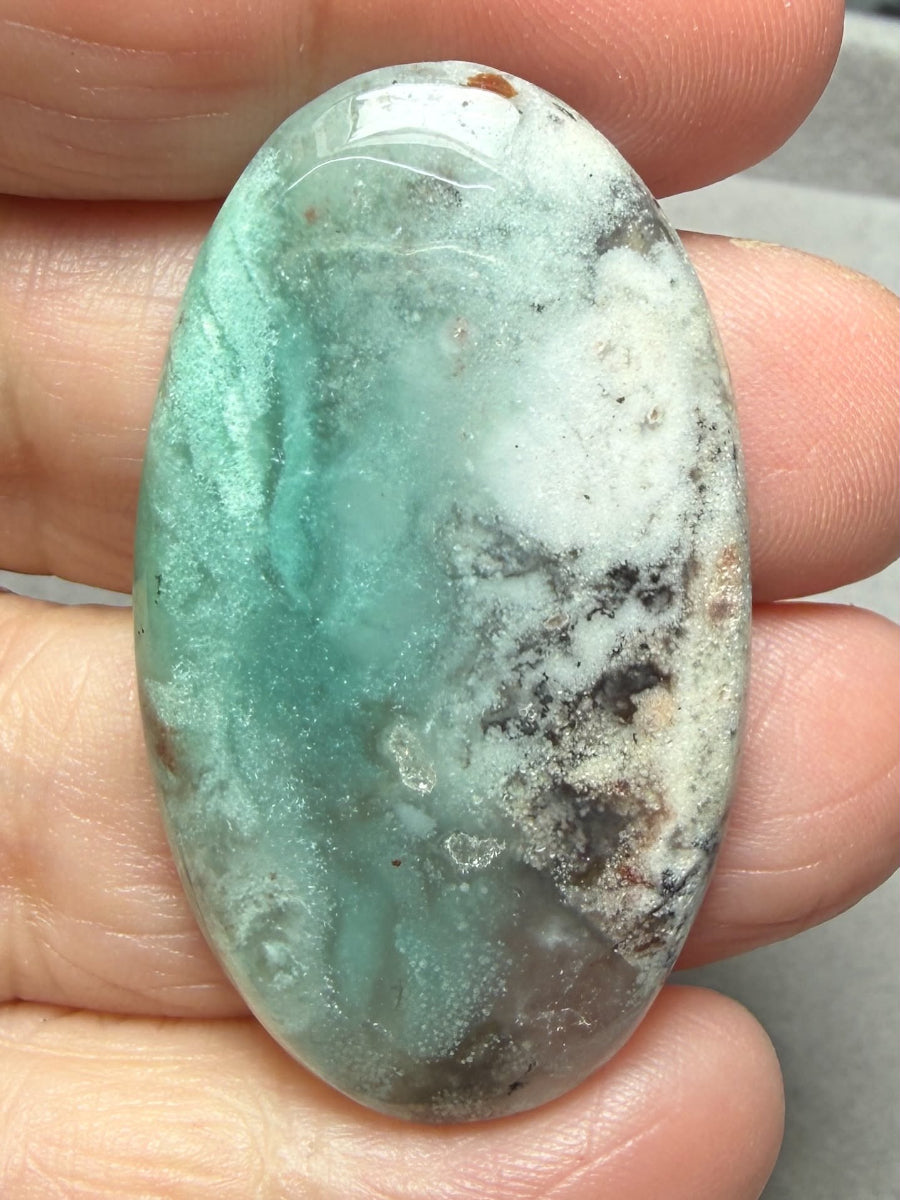 Oval 44x25mm Aqua Chalcedony Cabochon 46