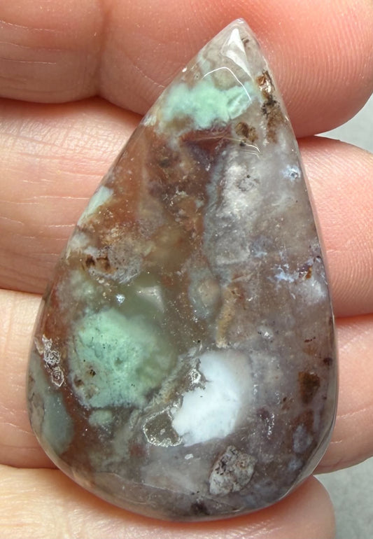 Teardrop 40x25mm Aqua Chalcedony Cabochon 54