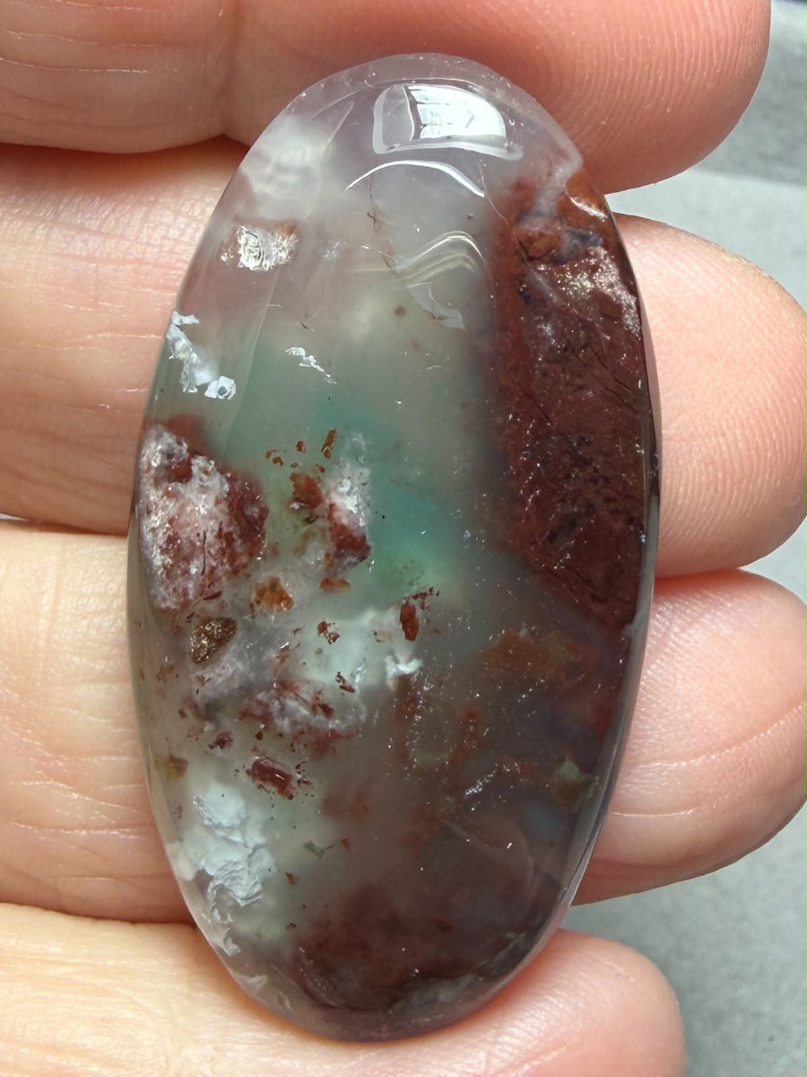 Oval 43x23mm Aqua Chalcedony Cabochon 55