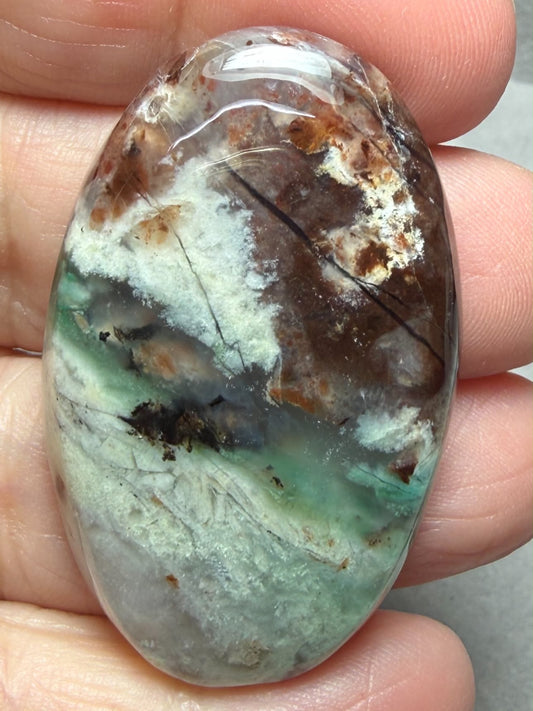 Oval 45x28mm Aqua Chalcedony Cabochon 57
