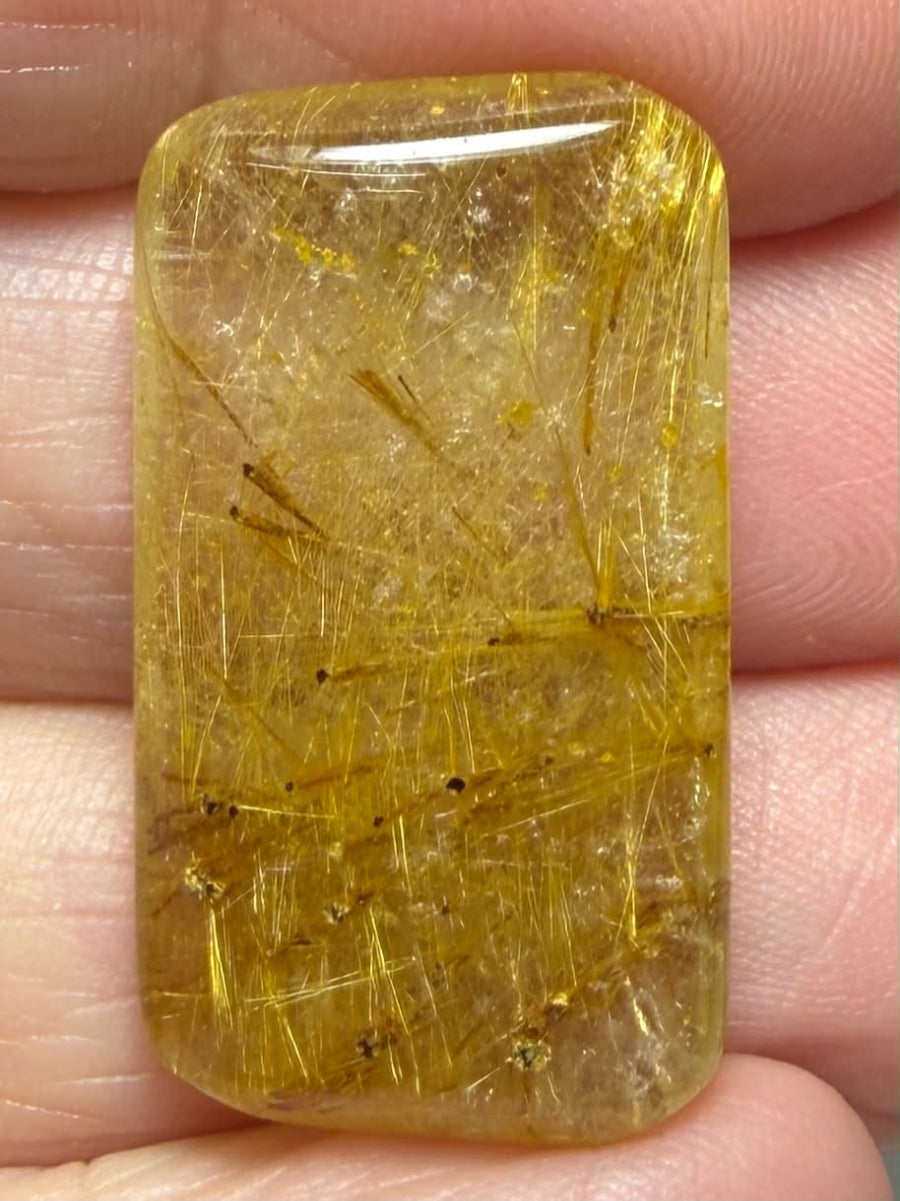 Rectangle 29x16mm Rutilated Quartz Cabochon 39