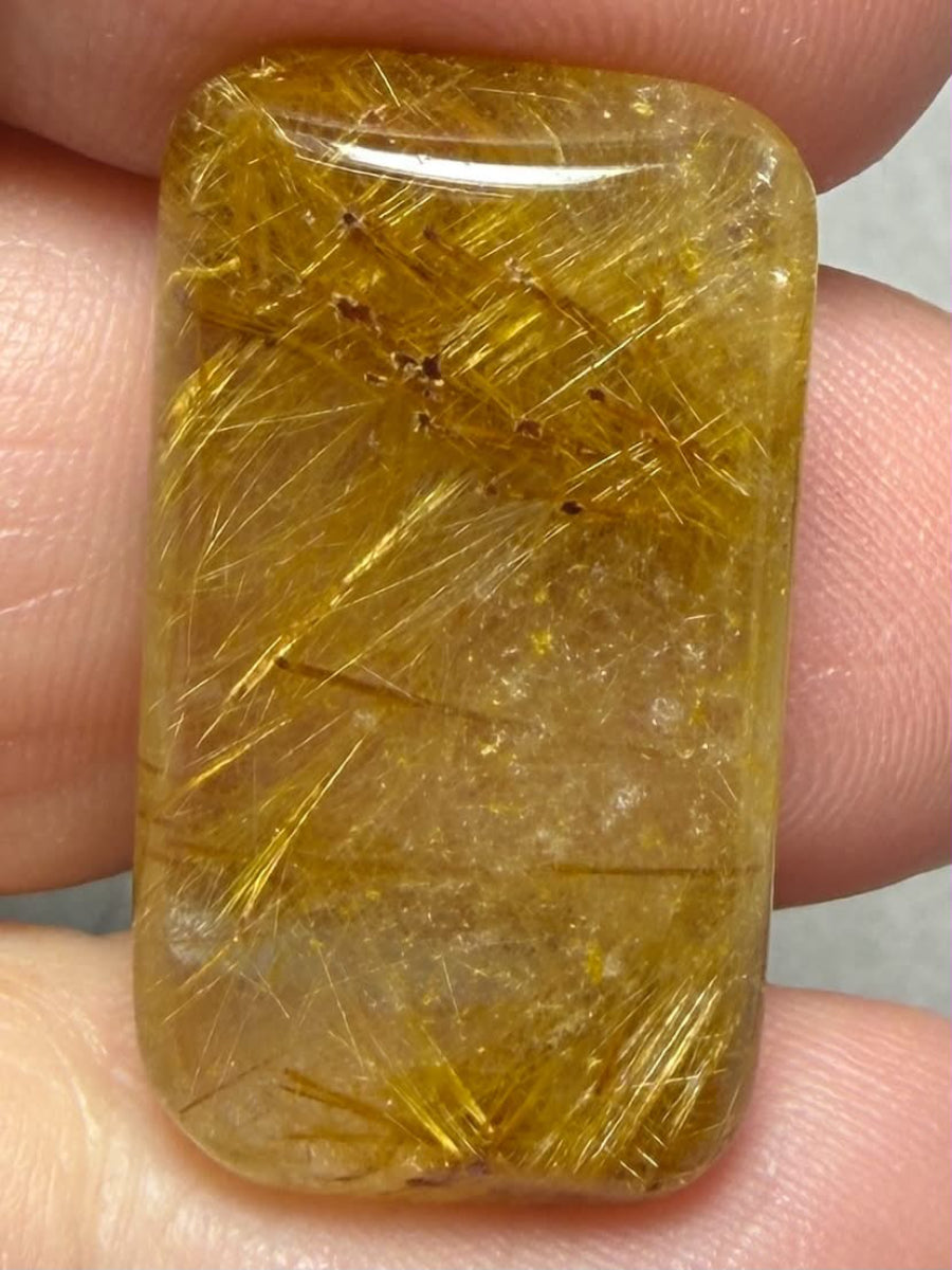 Rectangle 26x14mm Rutilated Quartz Cabochon 42