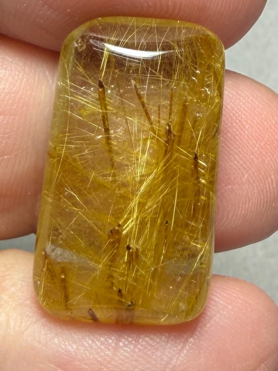 Rectangle 24x14mm Rutilated Quartz Cabochon 43