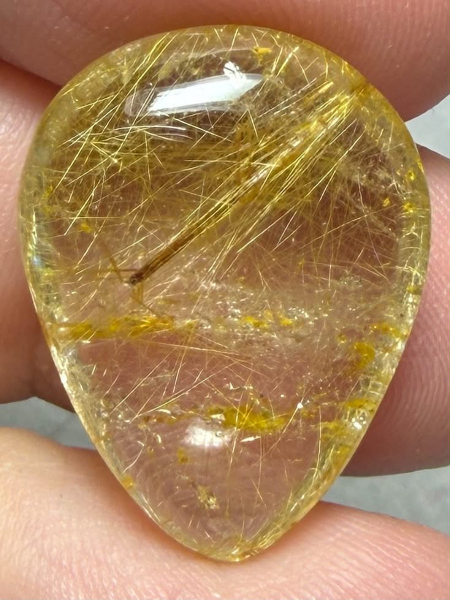 Teardrop 23x17mm Rutilated Quartz Cabochon 44