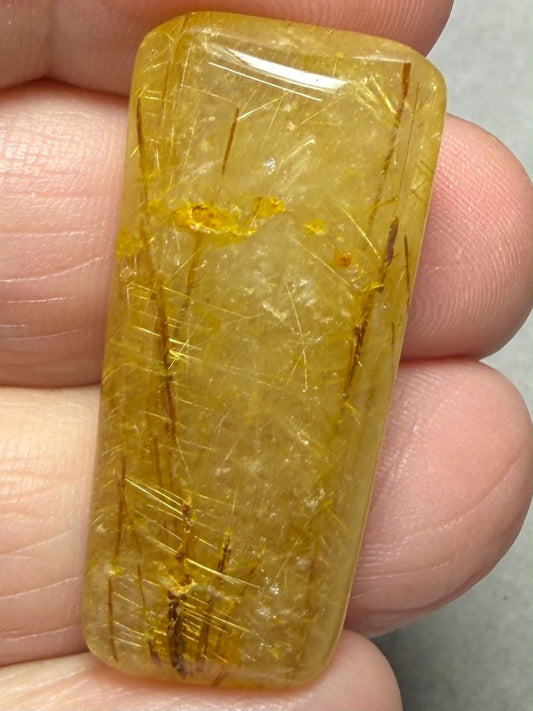 Freeform 35x17mm Rutilated Quartz Cabochon 46