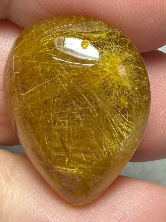 Teardrop 24x18mm Rutilated Quartz Cabochon 47