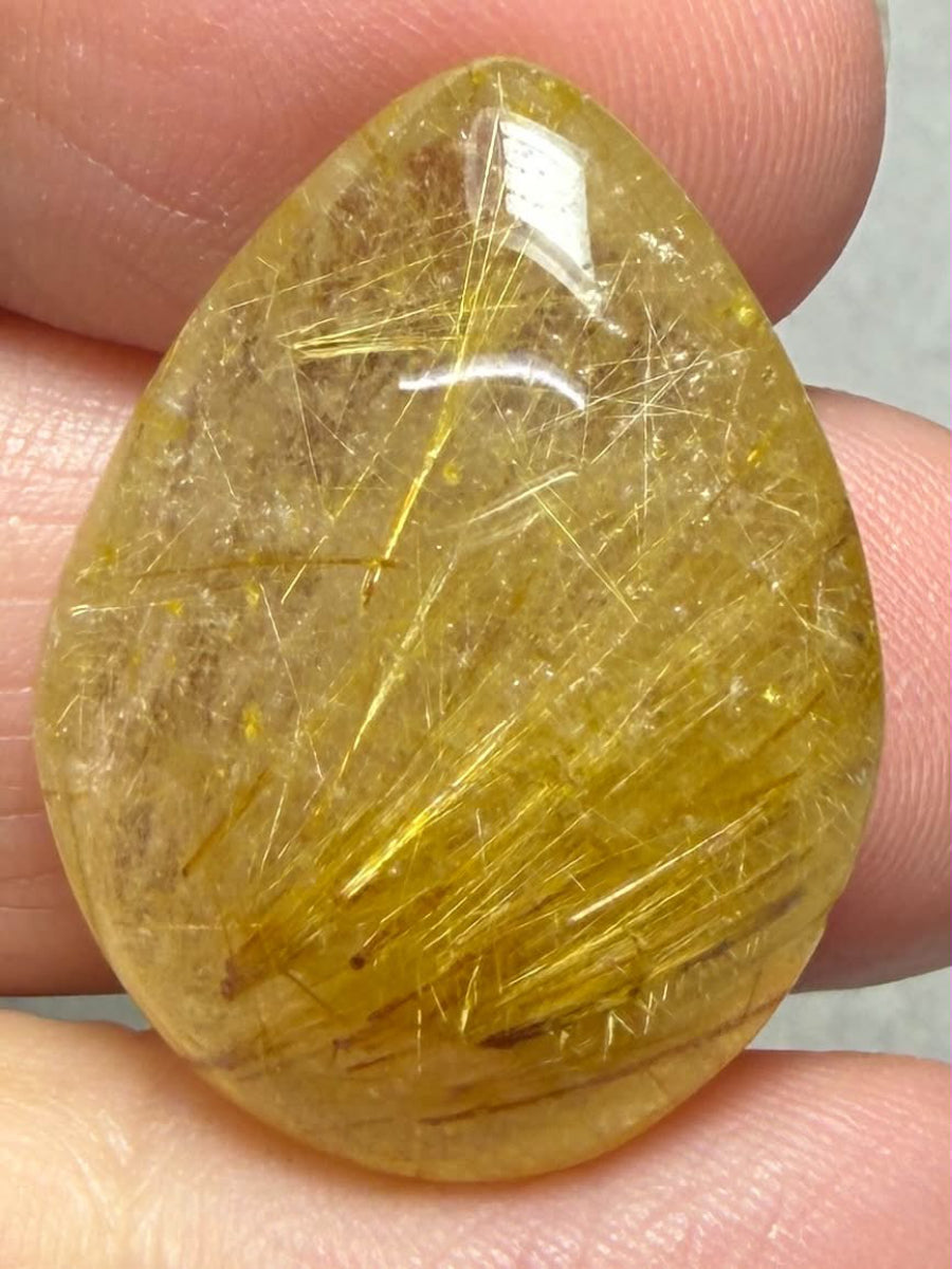 Teardrop 28x21mm Rutilated Quartz Cabochon 49