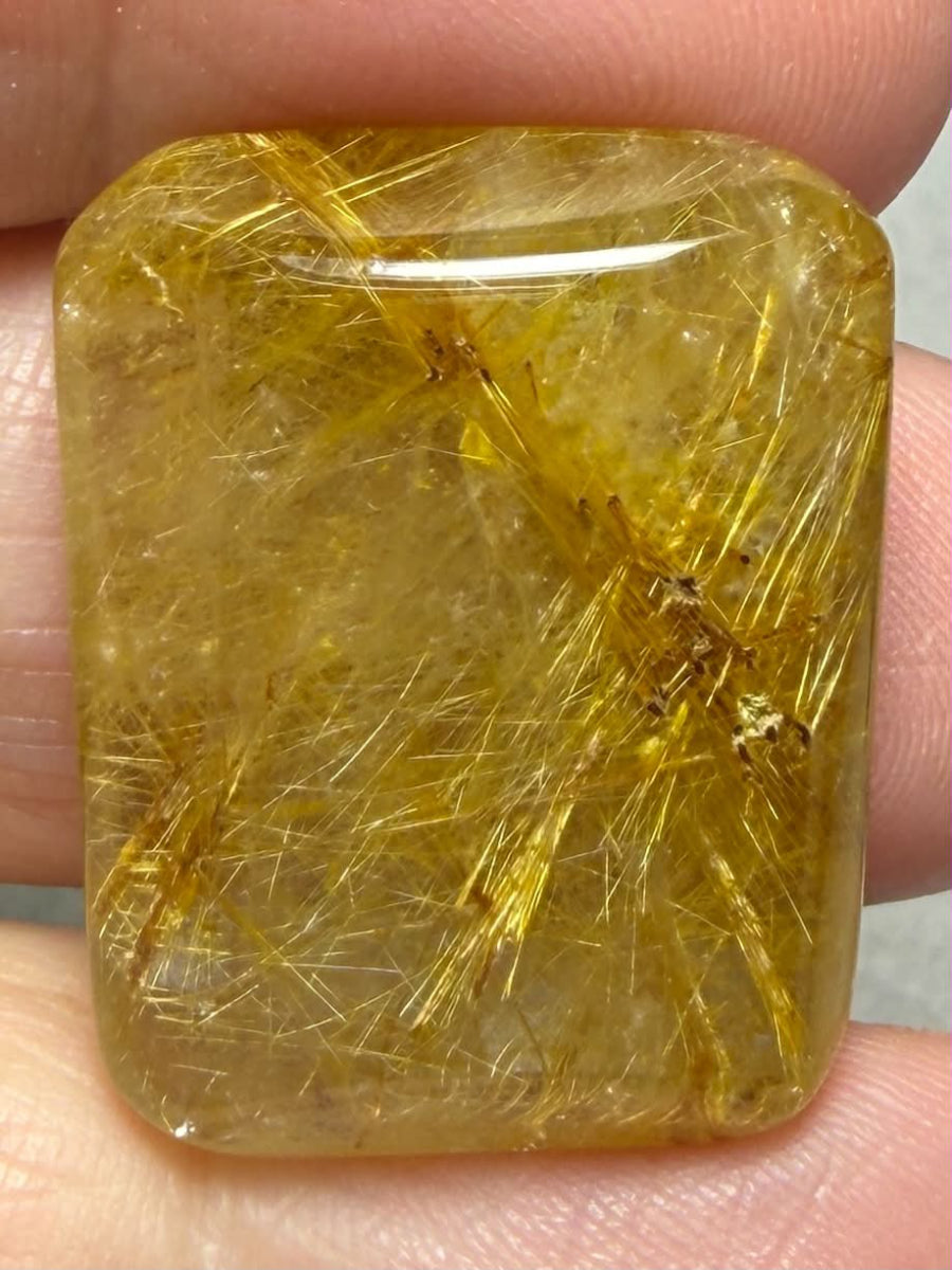 Rectangle 27x22mm Rutilated Quartz Cabochon 50