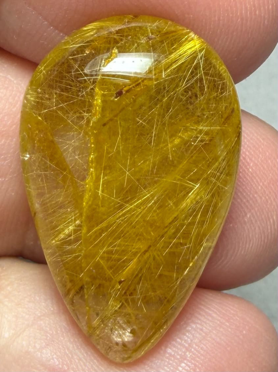 Teardrop 27x17mm Rutilated Quartz Cabochon 51