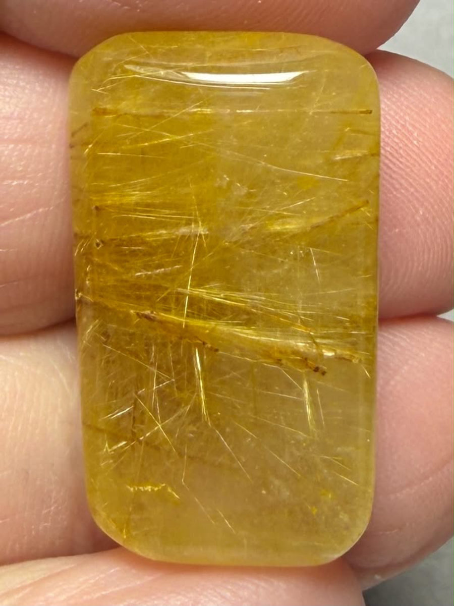 Rectangle 27x15mm Rutilated Quartz Cabochon 52