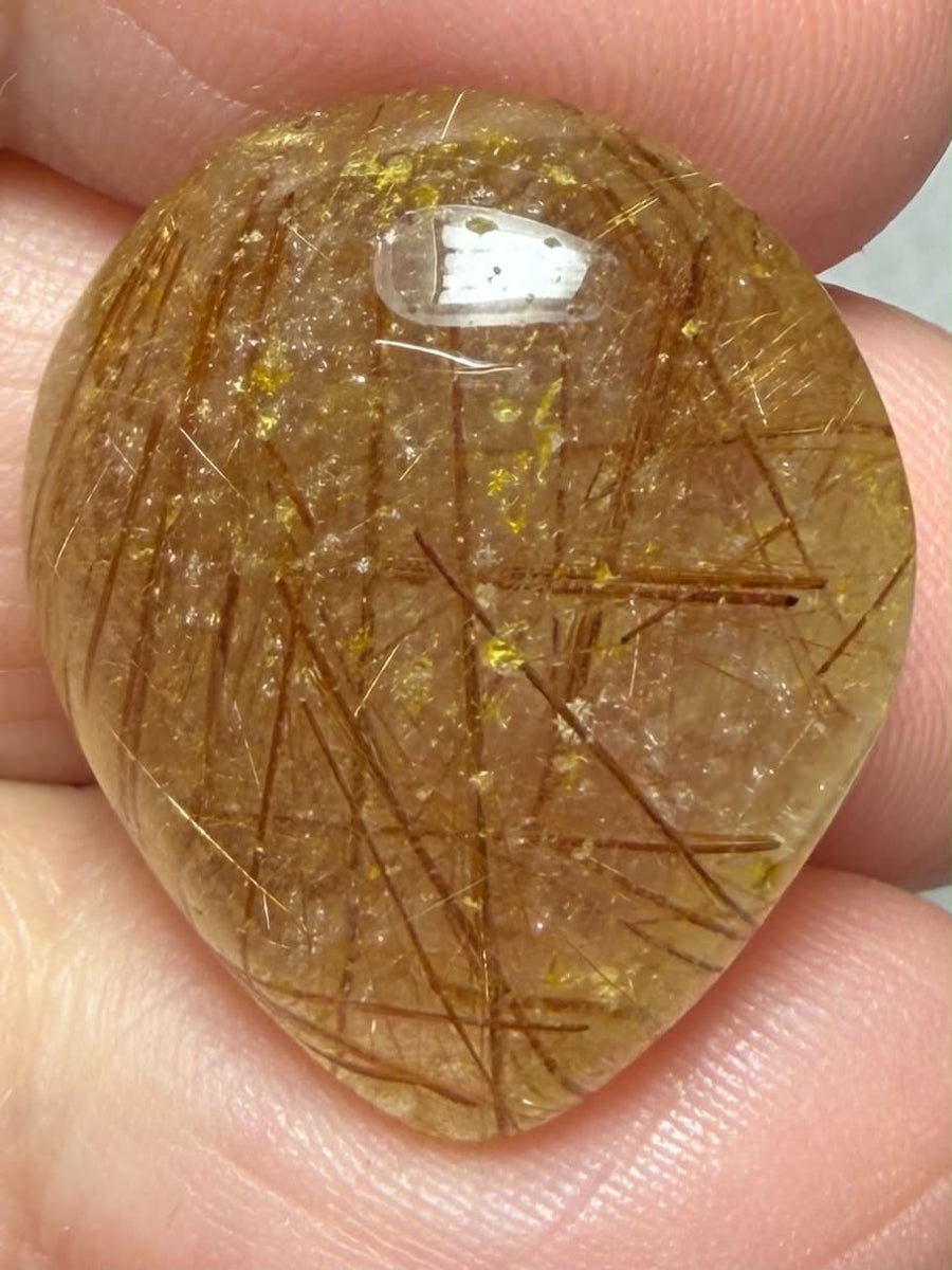 Teardrop 24x21mm Rutilated Quartz Cabochon 55