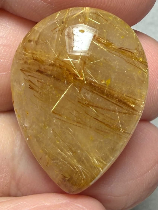 Teardrop 26x19mm Rutilated Quartz Cabochon 56
