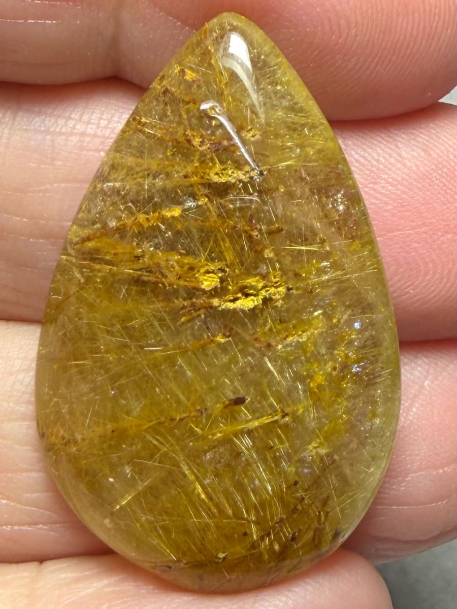 Teardrop 35x23mm Rutilated Quartz Cabochon 58