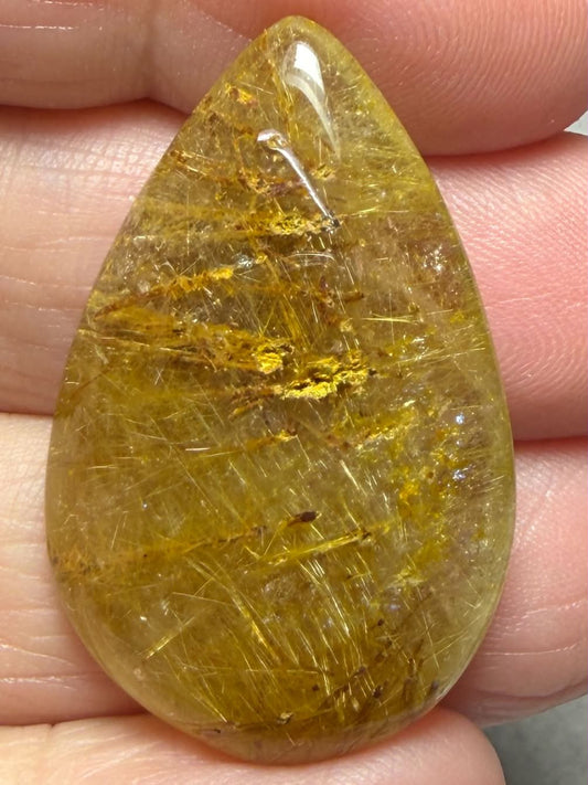Teardrop 35x23mm Rutilated Quartz Cabochon 58