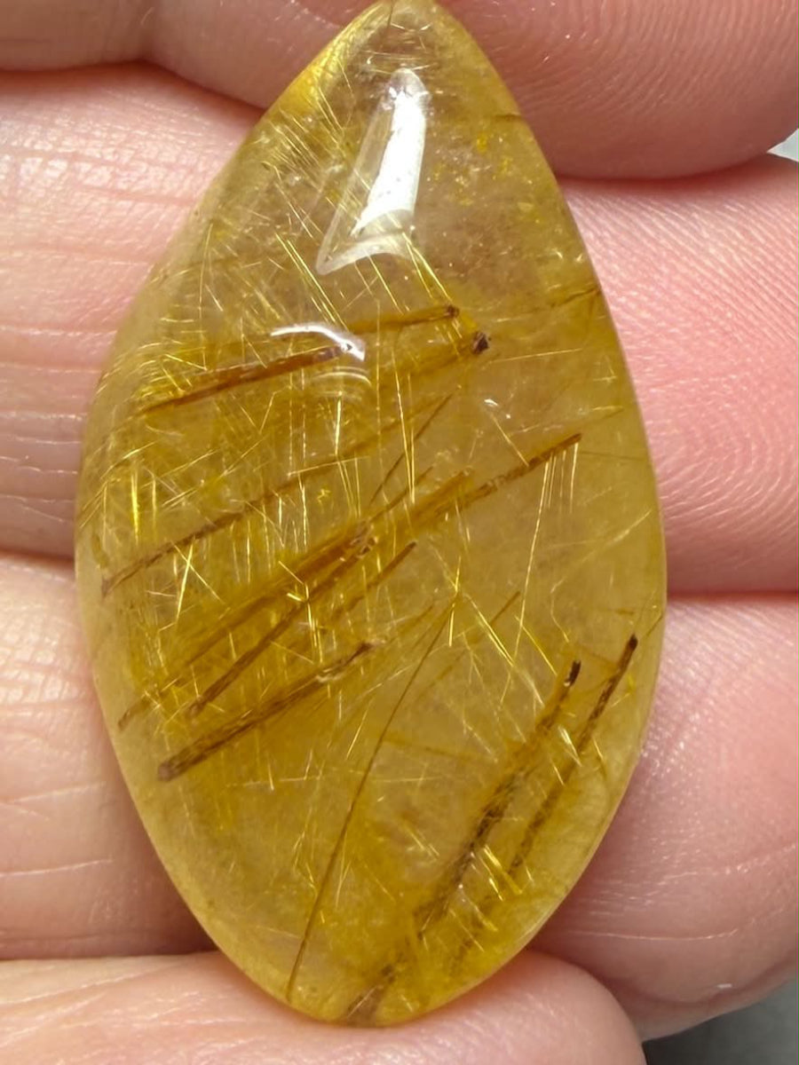 Freeform 31x18mm Rutilated Quartz Cabochon 59