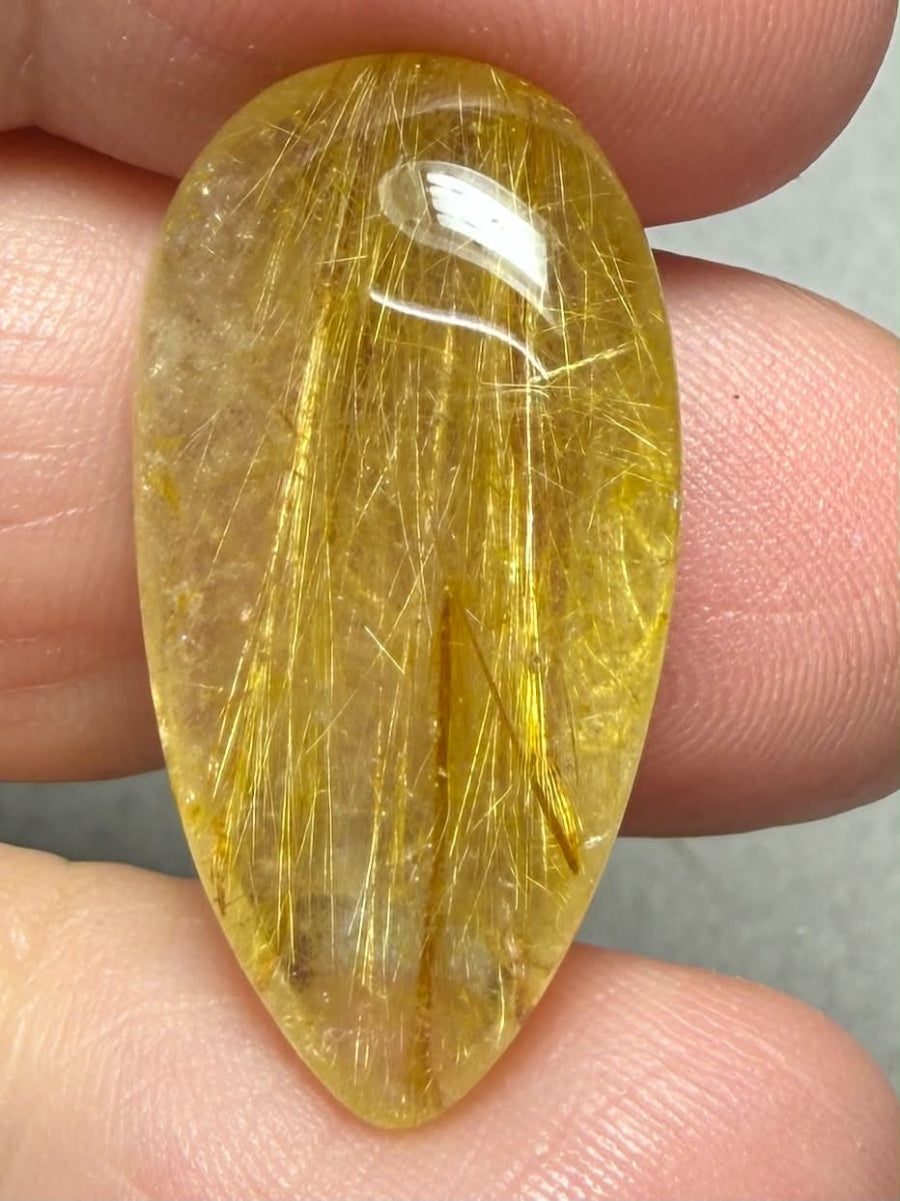 Teardrop 28x15mm Rutilated Quartz Cabochon 66