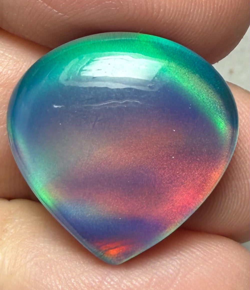 Teardrop 20x20mm Aurora Opal Cabochon 66