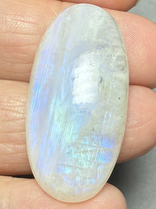 Oval 37x18mm Rainbow Moonstone Cabochon 07