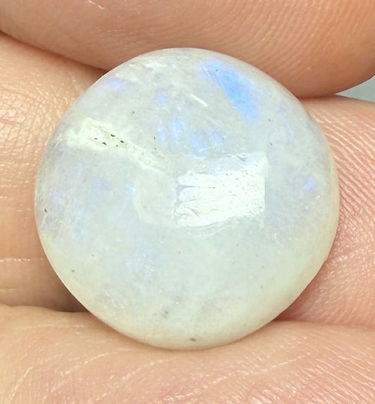 Round 15x15mm Rainbow Moonstone Cabochon 13