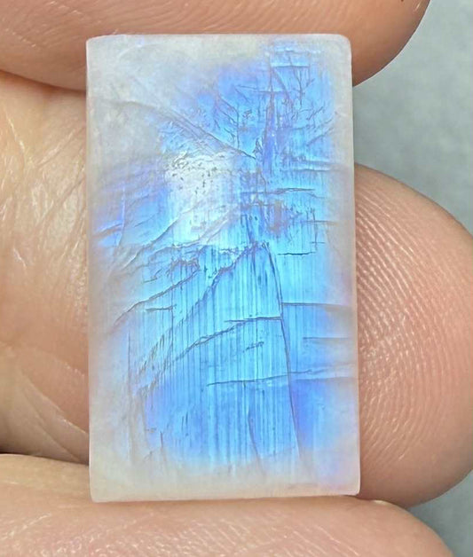 Rectangle 19x11mm Rainbow Moonstone Cabochon 20