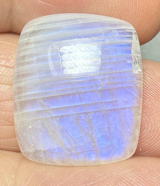 Rectangle 20x18mm Rainbow Moonstone Cabochon 26