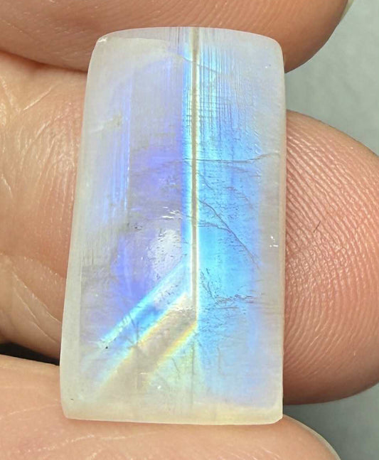 Rectangle 20x10mm Rainbow Moonstone Cabochon 31