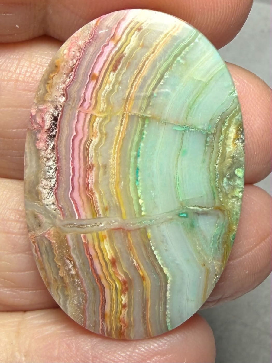 Oval 36x24mm Colour Enhanced Agate Cabochon 62