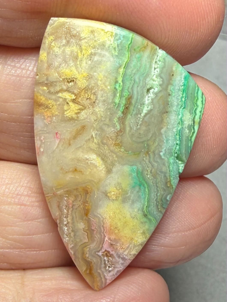 Freeform 39x24mm Colour Enhanced Agate Cabochon 63
