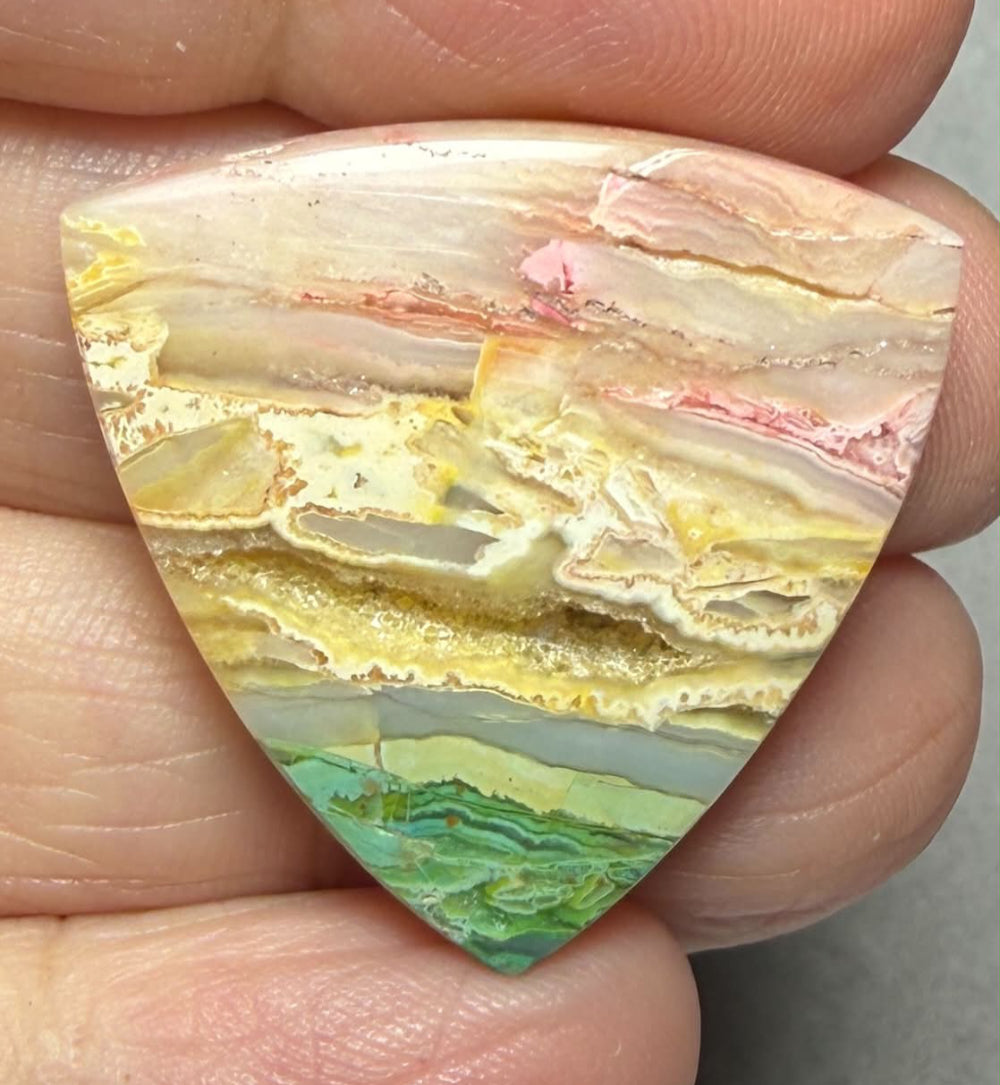 Freeform 28x29mm Colour Enhanced Agate Cabochon 64