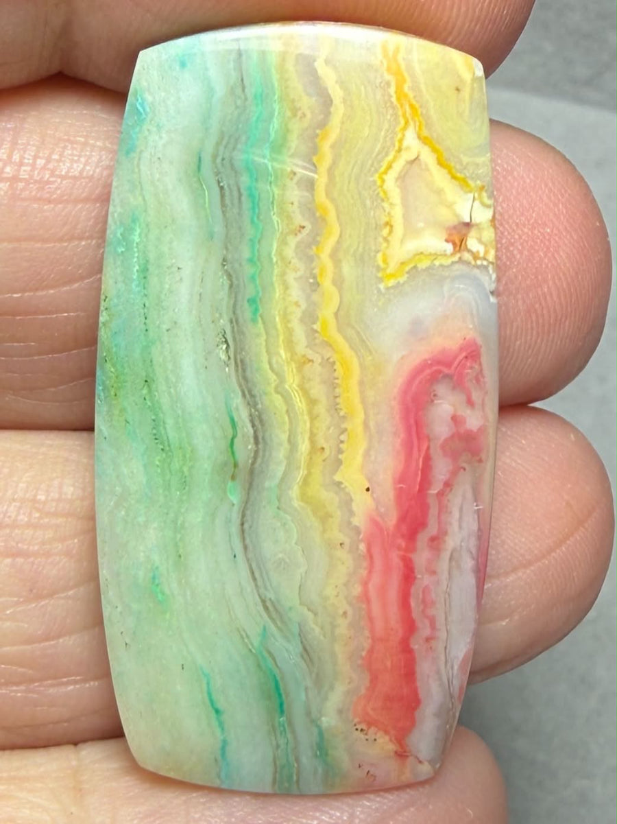 Freeform 37x19mm Colour Enhanced Agate Cabochon 65
