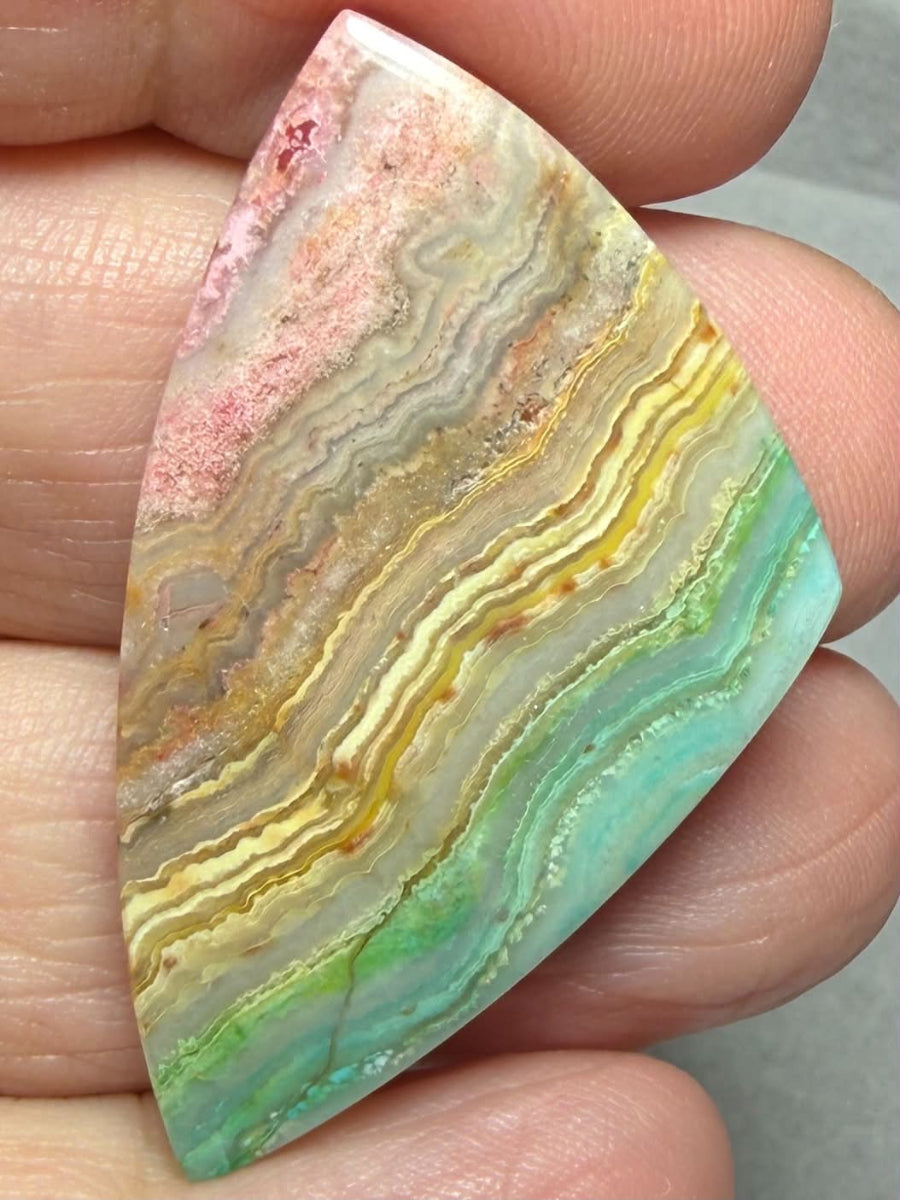 Freeform 41x24mm Colour Enhanced Agate Cabochon 66