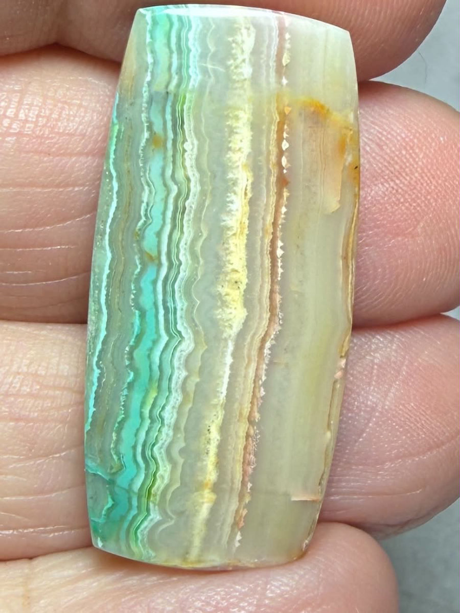 Freeform 33x15mm Colour Enhanced Agate Cabochon 67