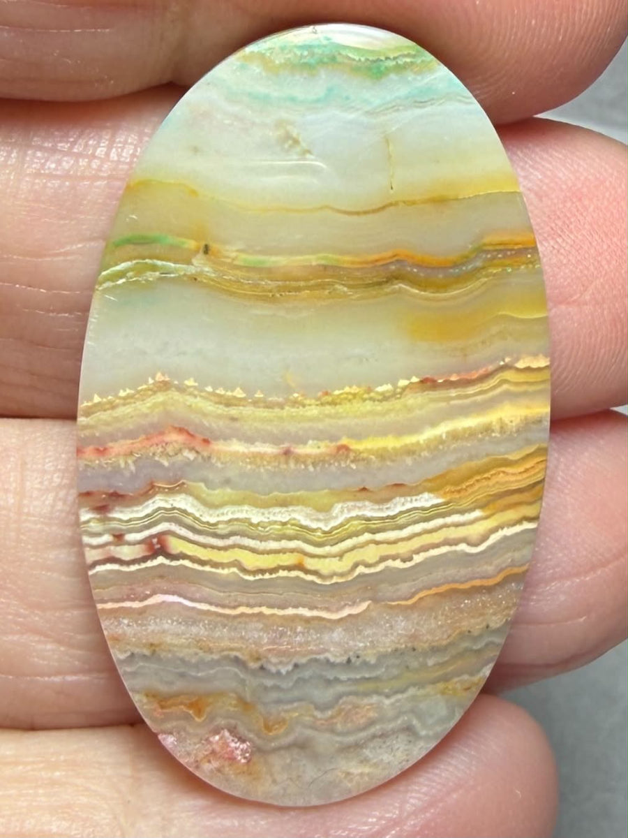 Oval 38x23mm Colour Enhanced Agate Cabochon 68