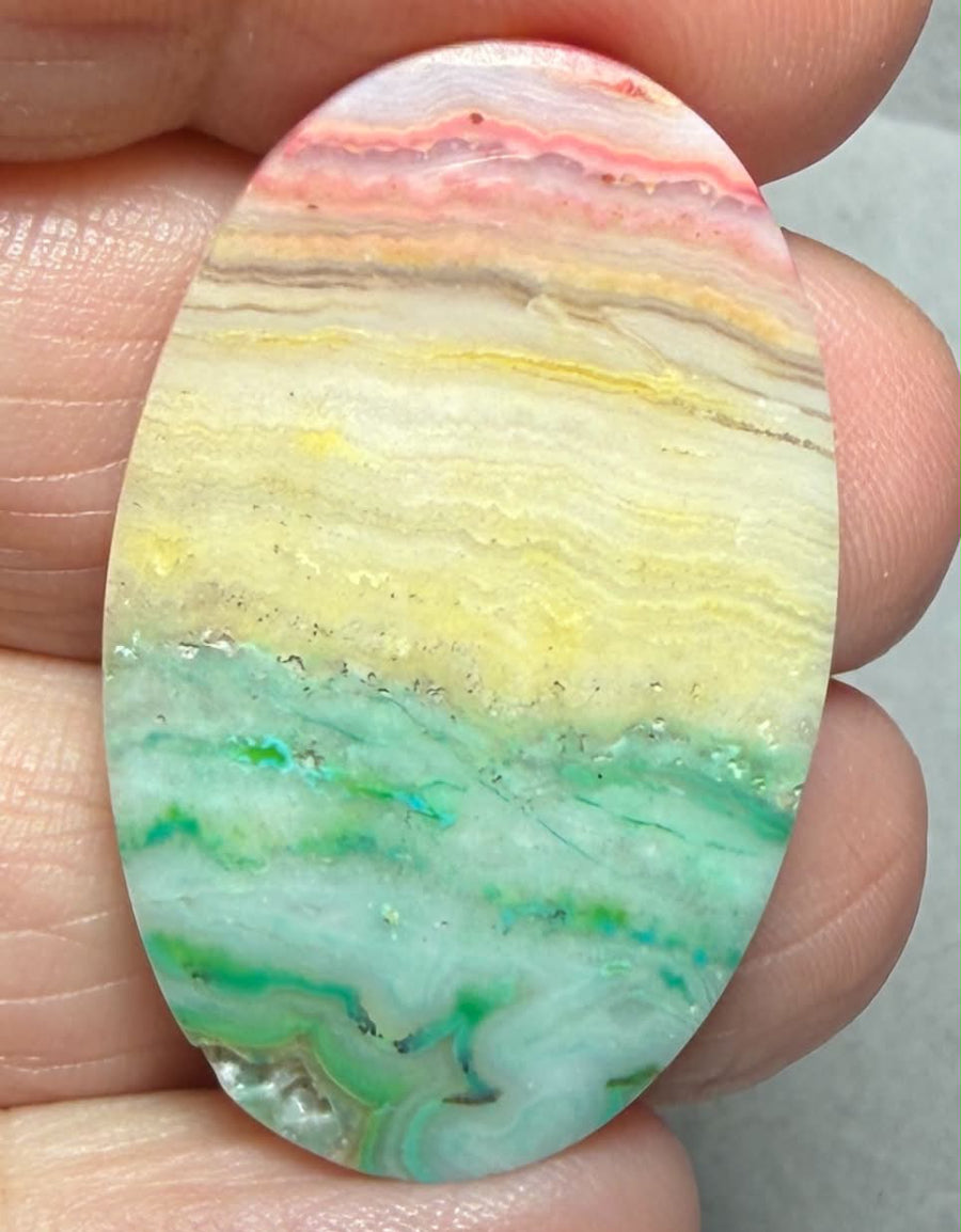 Oval 35x22mm Colour Enhanced Agate Cabochon 70