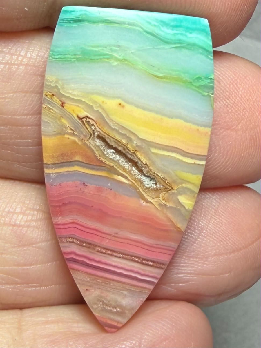 Freeform 35x18mm Colour Enhanced Agate Cabochon 71