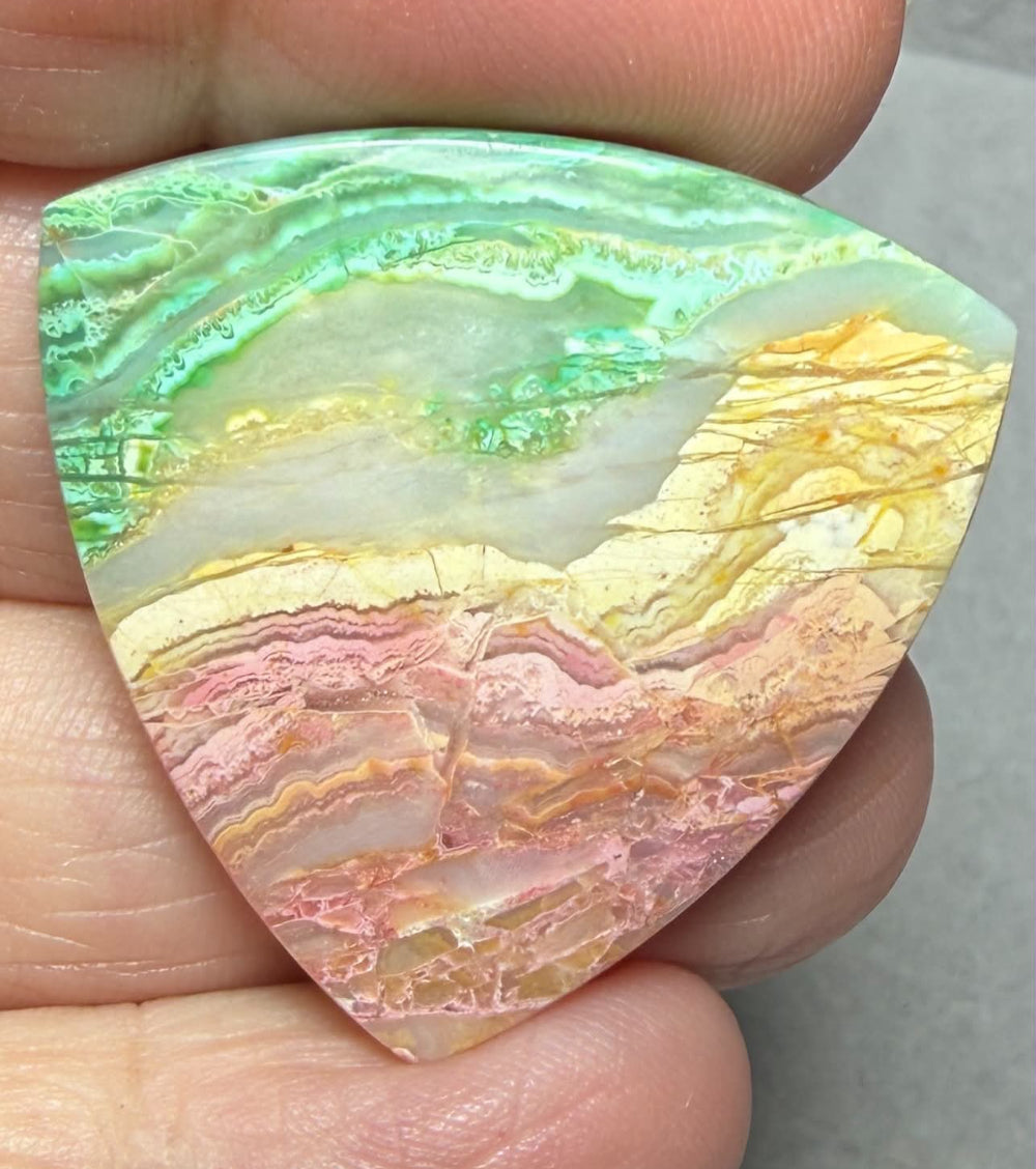 Freeform 33x32mm Colour Enhanced Agate Cabochon 72