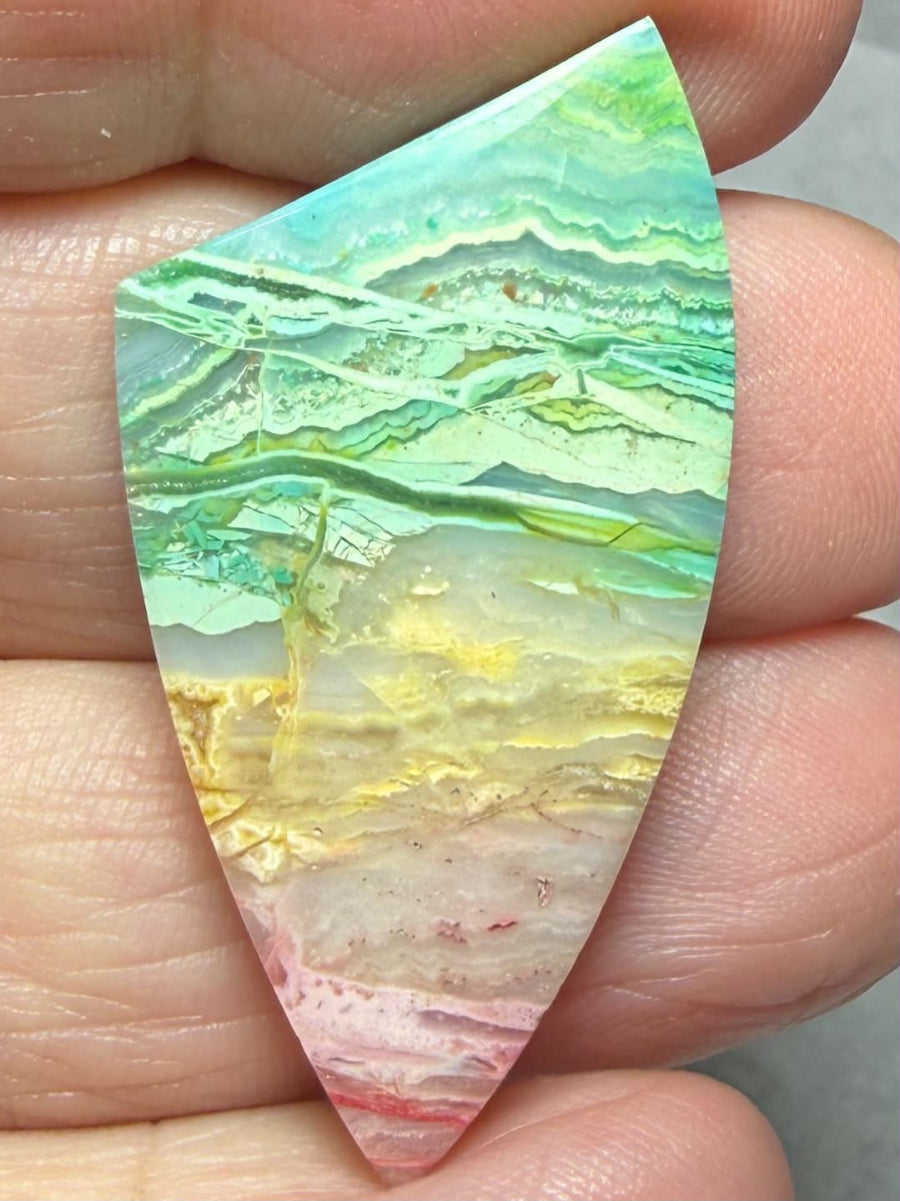 Freeform 40x20mm Colour Enhanced Agate Cabochon 74