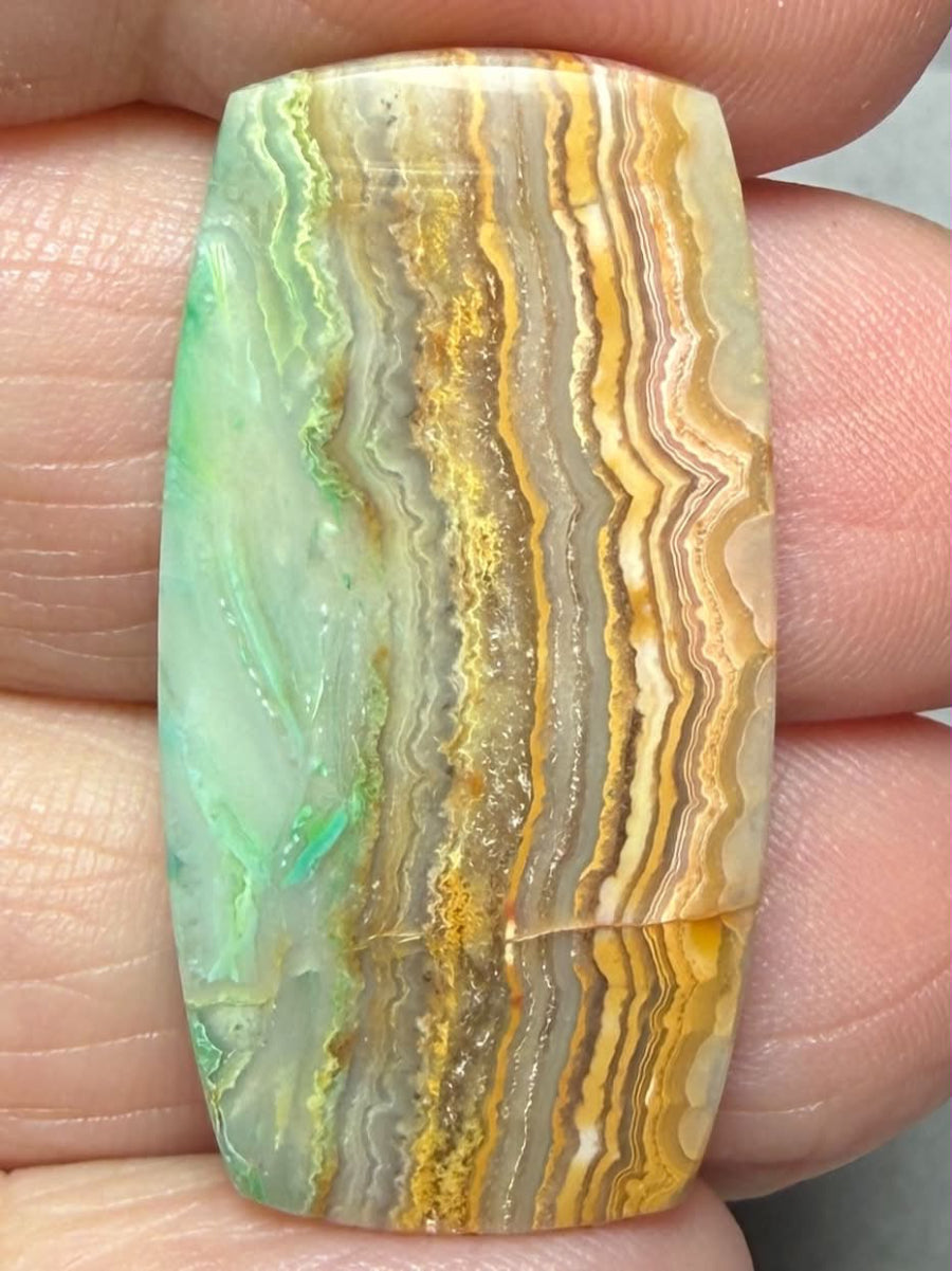 Freeform 33x17mm Colour Enhanced Agate Cabochon 76