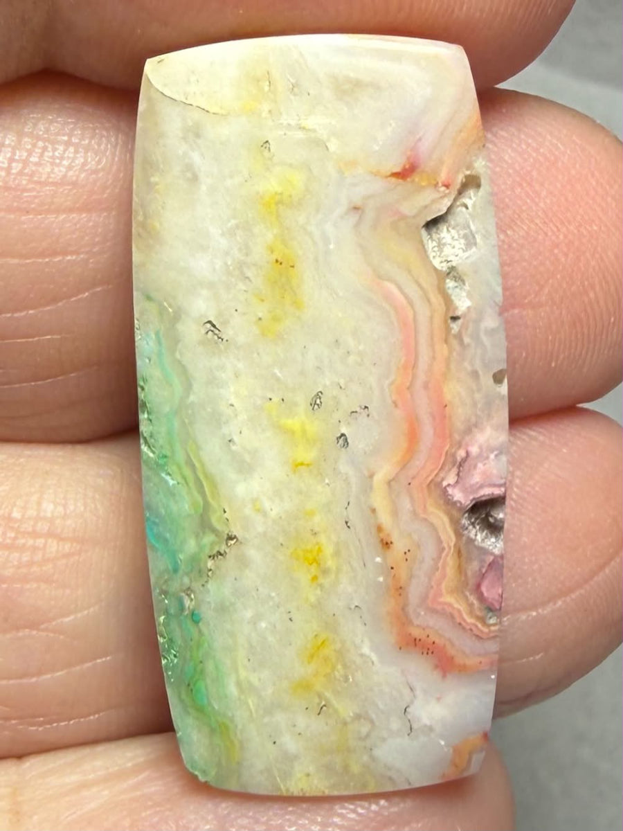 Freeform 32x15mm Colour Enhanced Agate Cabochon 80