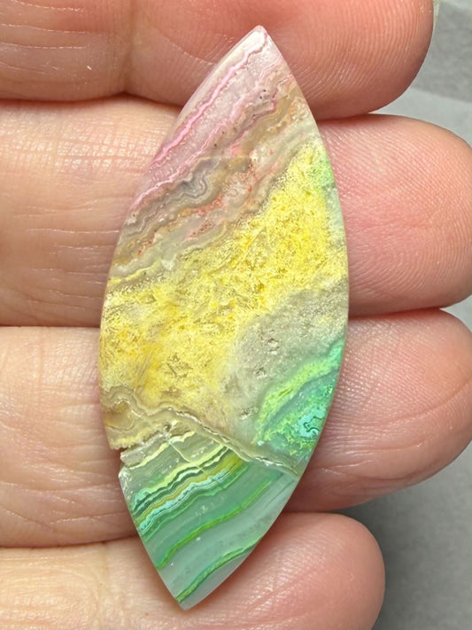 Marquise 43x18mm Colour Enhanced Agate Cabochon 81